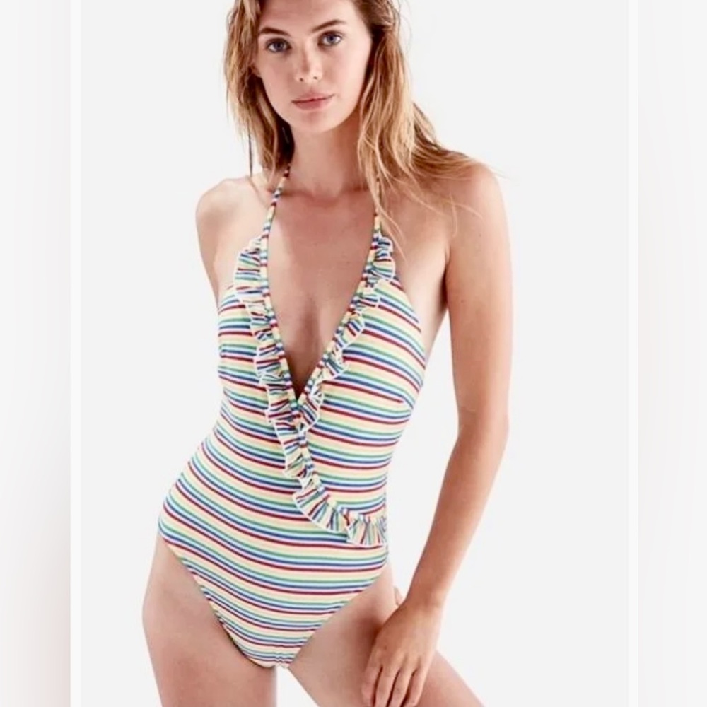 Solids and Striped- Nadine- swimsuit Sz-Lg Multicolored- New w/tags & liner